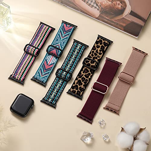 Maledan 10 Pack Stretchy Nylon Solo Loop Compatible With Apple Watch Band 42Mm 44Mm 45Mm 49Mm Women Men, Adjustable Braided Sport Elastic Wristbands Straps For Iwatch Ultra Series 8/7/6/5/4/3/2/1/Se #TOP3