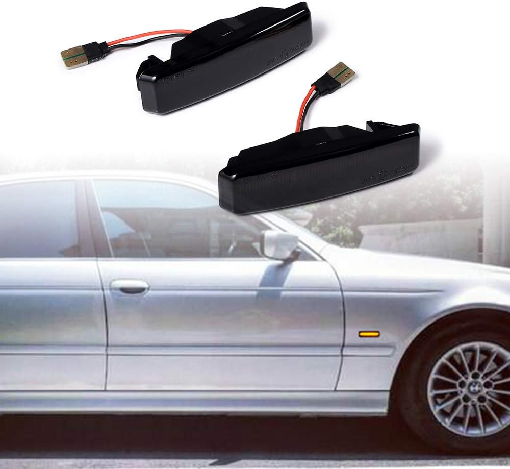 2pcs Sequential LED T10 Side Marker Light Flashing Turn Signal Lamp Compatible with BMW 1997-2003 E39 5-Series