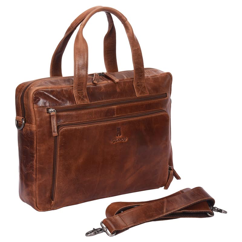 ROLANDO Amerigo 15 Inch Mens Top-handle Laptop Messenger & Sling Leather Handbag (Oily Brown) (B08TRQ4F8R) Amazon Price History, Amazon Price Tracker