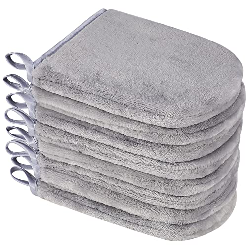 PHOGARY Paquete de 8 Piezas de Manoplas de baño Guantes para lavarse tamaño 15x21 cm, Gris