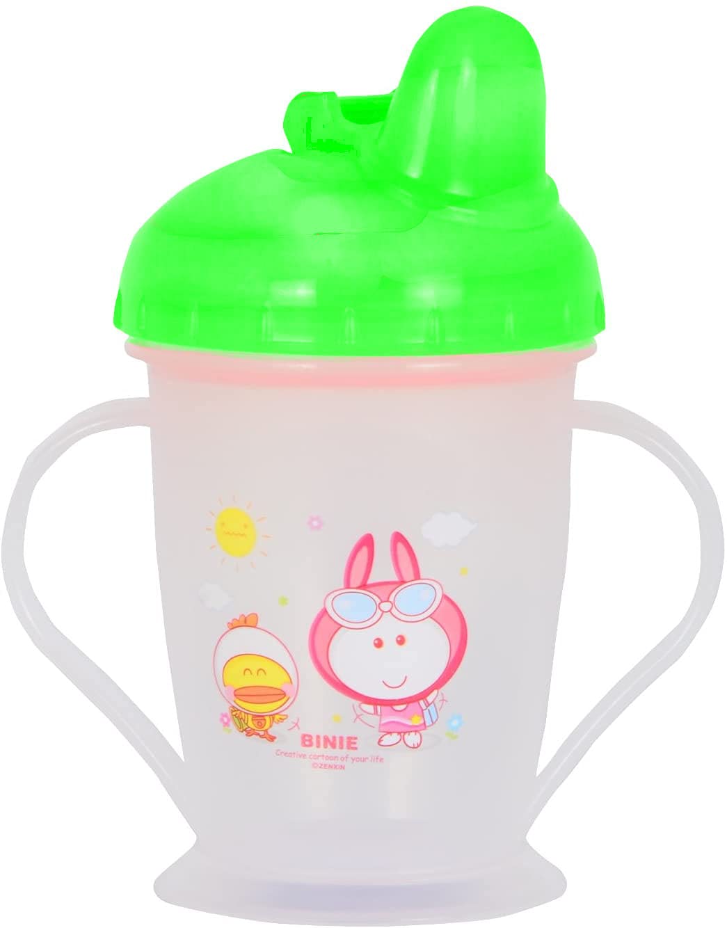 The Cheeky Kidzz Baby Feeding Sipper Unbreakable Plastic Bottle Cup/Mug Learning Sippy BPA Free 200ML With Anti Spill Sippy Cup And Twin Handles Sipper Bottle Dust-Proof Sippy Cup For Toddlers/Infants/Babies(GREEN; 4 Months+)-image-29