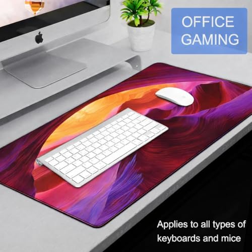 Image of Saco XXL Gaming Mouse Pad for PC - Large Desk Mat 900x400x3mm, Extended Non-Slip Rubber Base, Waterproof Surface, Scenery Design, Big Keyboard Mouse Pad for Office & Home Setup