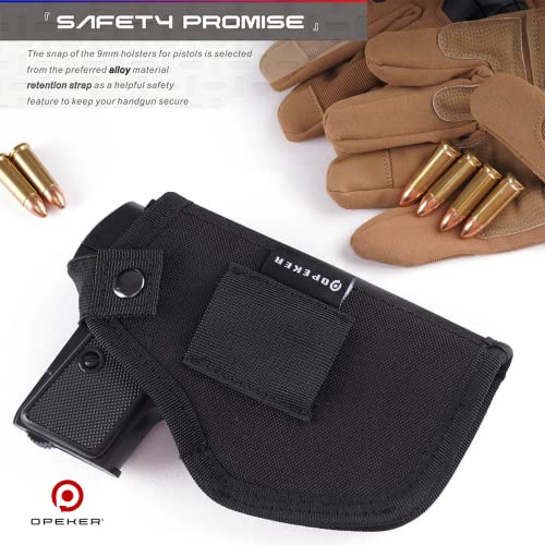 Opeker Concealed Carry Holster For Men/Women, Universal Owb/Iwb Pistol Holster Right/Left Handed, 380 Gun Holsters For Pistols 9Mm Fits S&W M&P Shield Glock 19 26 27 42 43 (Black) #TOP2
