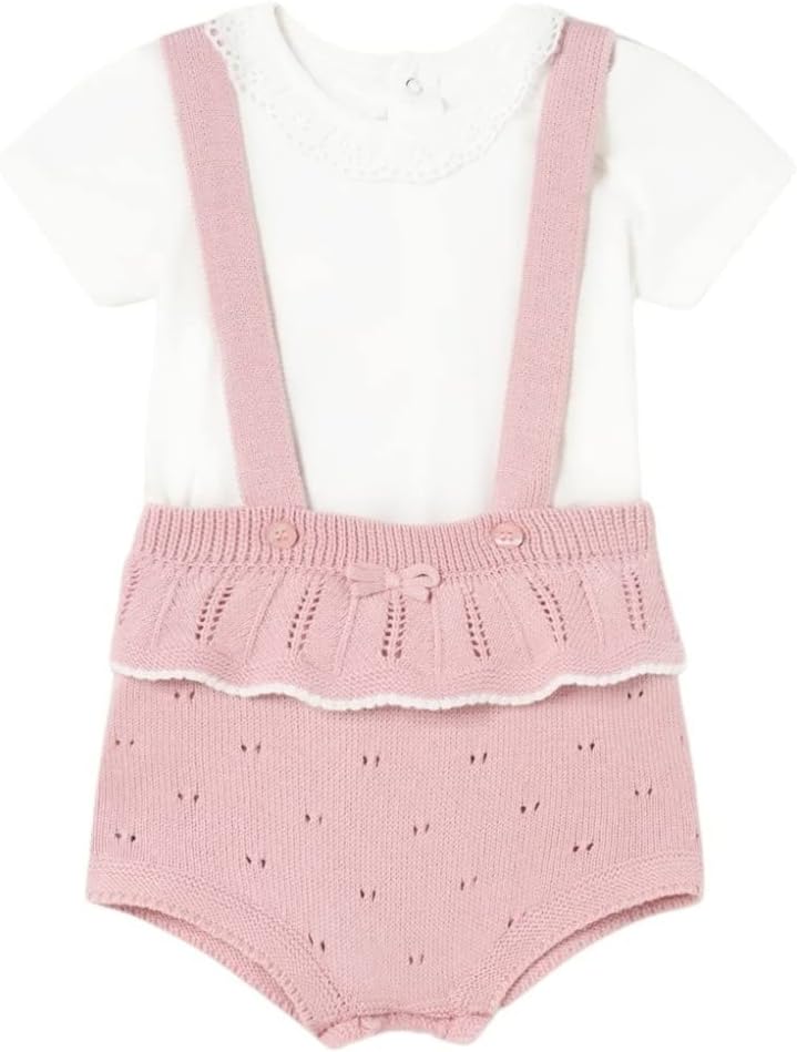 Mayoral Bloomer w/Suspenders Set for Baby-Girls Rosette
