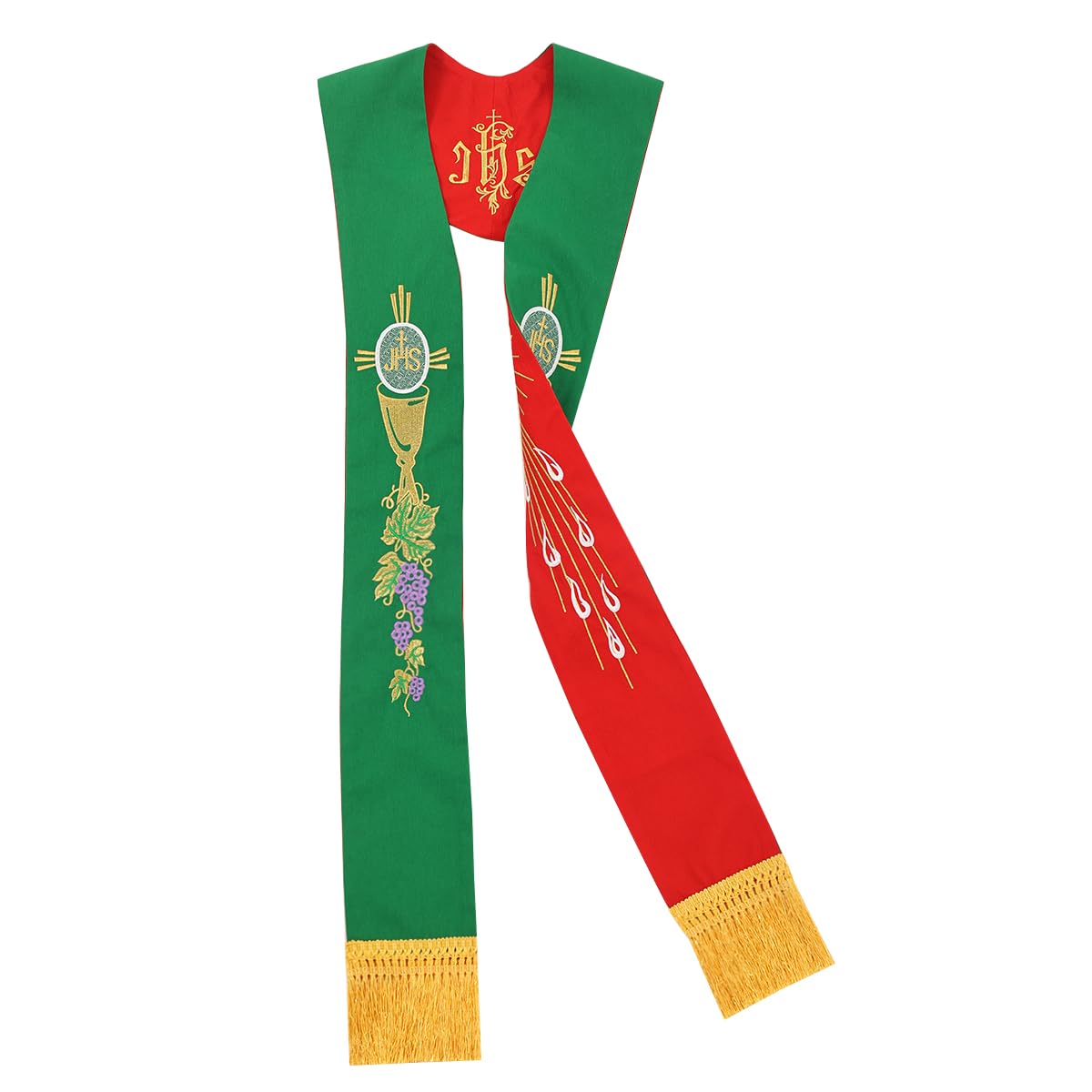 BLESSUME Eglise Réversible Étole avec Agneau de Dieu Broderie