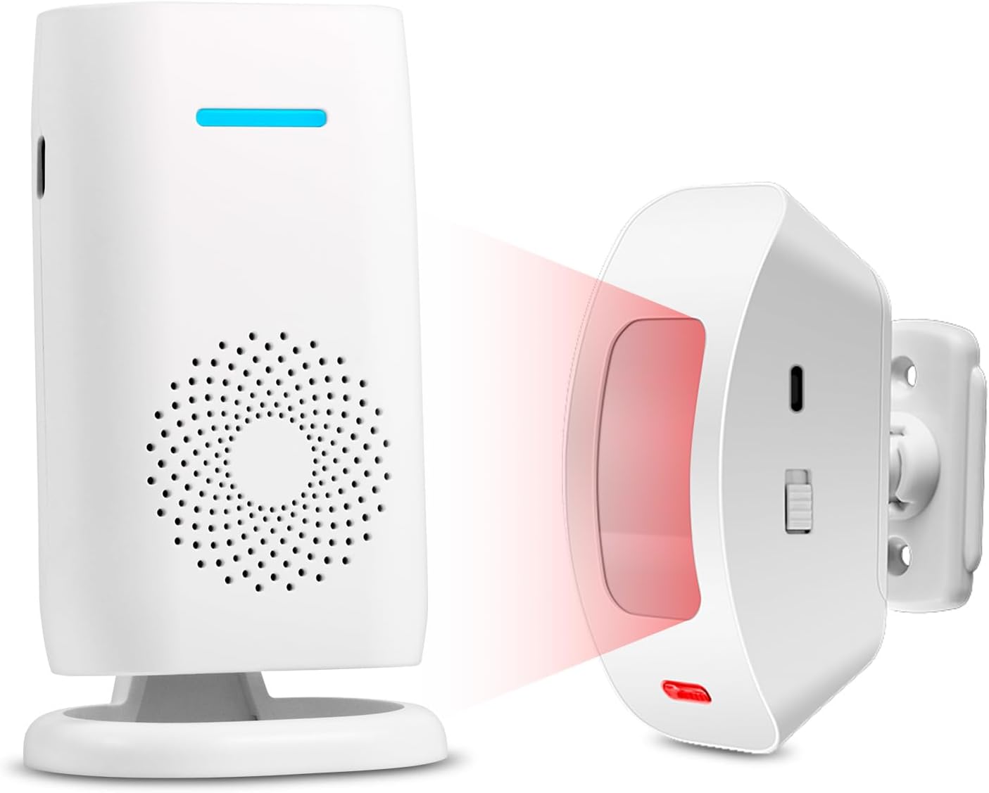 Wireless Motion Sensor Door Chime: Doorbell for Business When Entering, Caregiver Reminder for Elderly, Pet Monitoring Buzzer, Motion Sensor Detect Alarm for Home Security, USB/Battery Powered