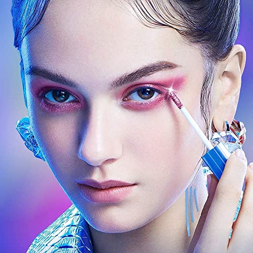 Zeesea Glitter Galaxy Colored Liquid Eyeshadow, Dazzling Shimmer Eye Makeup, High Pigmented & Long Lasting (08 Blue Streetlight) #TOP7