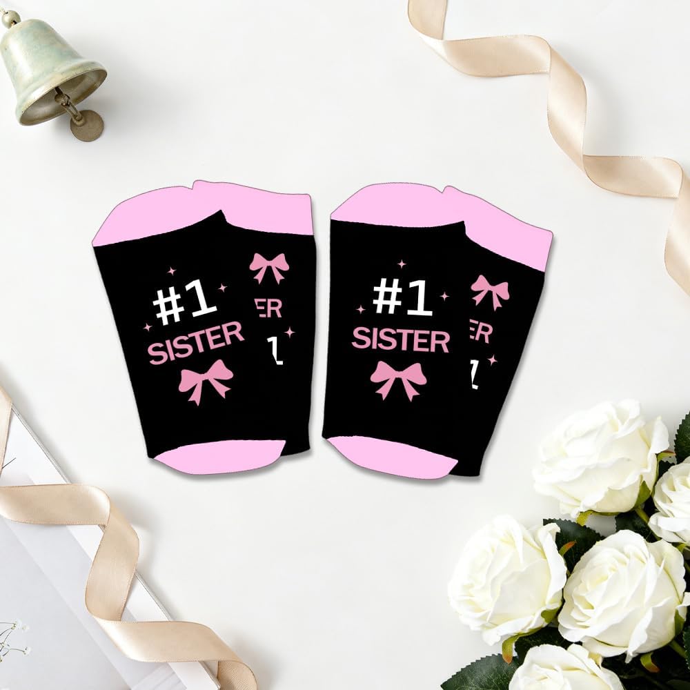 Gift for Sister Birthday - Christmas Mothers Day Galentines Valentines Day Sister Gifts from Sisters Brothers,Graduation Little Big Sisters Adult Present Socks for Women,Stocking Stuffer - Image 3
