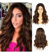 SAPPHIREWIGS Curly Wig Glueless Lace Front Wigs Highlight Brown Color Natural Brown Synthetic Sho...