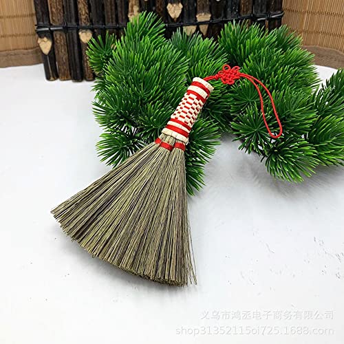 1Pcs 12cm Reisstrohbesen Mini Stroh Besen kleinen Besen Feger Handbesen Autobesen Besen Handgemacht Handgemachte Natürliche Bambus Besen Staubbesen Gartengerät