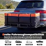 COSTWAY tylny bagażnik na hak holowniczy, 250 L tylna torba bagażowa na samochód, bagażnik wodoodporny i składany, skrzynka transportowa z paskami i torbą do przechowywania, 129 x 42 x 45 cm