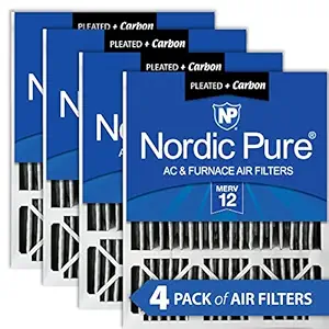 Nordic Pure 20x25x5HPM12C-4 Honeywell Replacement Pleated MERV 12 Plus Carbon Filter (4 Pack), 20 x 25 x 5