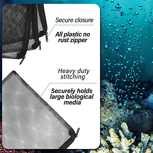 Image of CHENGU 100 Pcs Bio Filter Balls Black Bio Balls for Aquarium Filter Pond Filters 1.02 Inch Internal Bioballs Filters Media with 2 Pieces Aquarium Media Bags Mesh Bags with Zipper for Fish Tank Pond