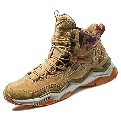RAX Men's Wild Wolf Mid Venture Waterproof Lightweight Hiking Boots,Light Khaki, 9.5 D(M) US