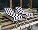 COTTON CRAFT Pool Lounge Chair Cover - 2 Pack - Chaise Beach Picnic Spa Towel - Cabana Stripe - Soft Premium Ringspun Terry Cotton - Oversized - 32 inch Wide x 82 inch Long with 7 inch Pocket – Navy