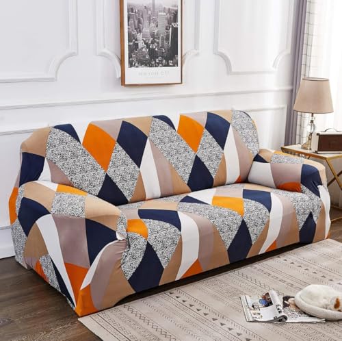Image of HK 3 Seater Universal Elastic Sofa Cover | 360 Fully Covered Anti-Slip Washable Couch Cover Protector | 140 GSM Stretch Fit Polyester + Spandex Slipcover (180-230cm /SC-001-03)