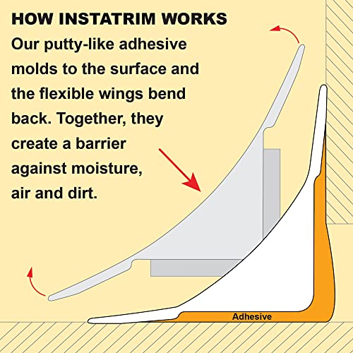 Image of InstaTrim Flexible, Self-Adhesive Caulk Complete Kit, 3 /4 inch x 50', Black