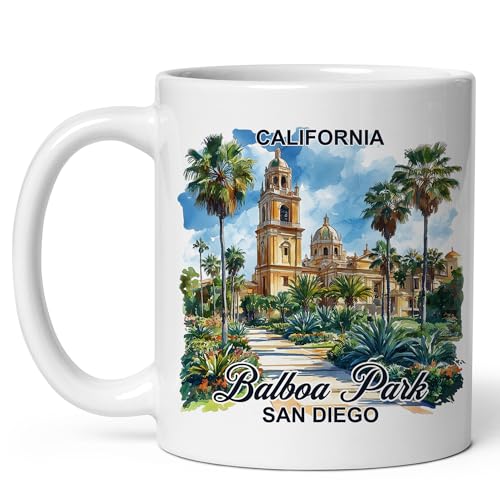 Balboa Park San Diego California Ceramic Coffee Mug 11oz Crown Jewel - Tea Coffee Mug with Comfortable Grip - Unique Travel Gift Cup for Office or Home - Vibrant Long-Lasting Print ID44991