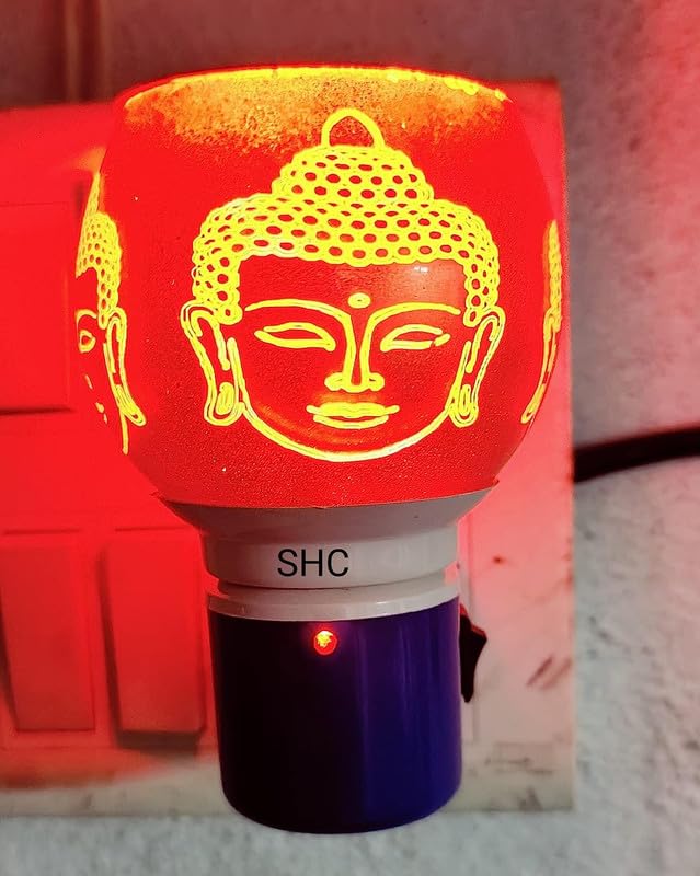 SHREE HANS FASHION Home & Kitchen Studio | Kapur Dani Electrical Camphor Diffuser. Glass Kapoor Dani & Essential Oil Diffuser With On Off Switch To Toggle Between Burner & Lamp ((Buddha))