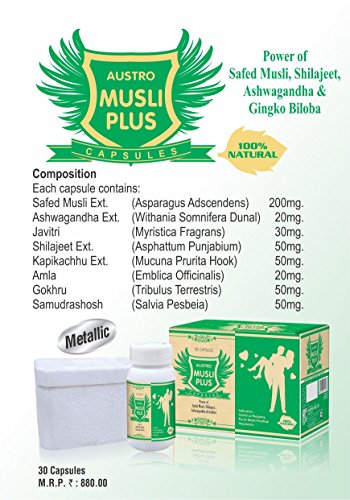 Musli Plus Capsules | Power Of Safed Musli, Shilajeet, Ashwagandha & Gokhru