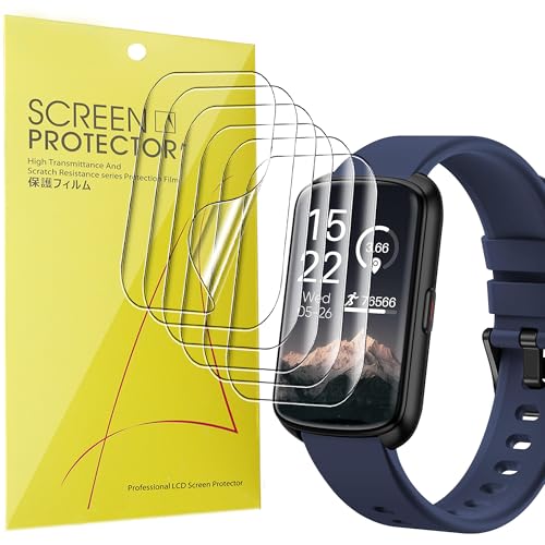 Lamshaw Compatible for Nelpor Fitness Tracker Screen Protector, [6 Pack] Full Coverage TPU Clear Film Compatible for Nelpor D26B 1.47 Inches Fitness Tracker (6 Pack)