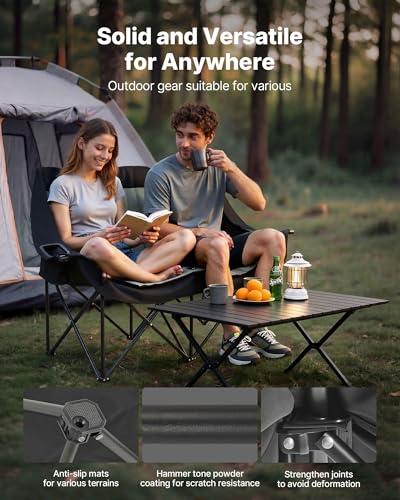 Image of VEVOR Double Camping Chair, Oversized Two Person Camp Chair with 660 lbs