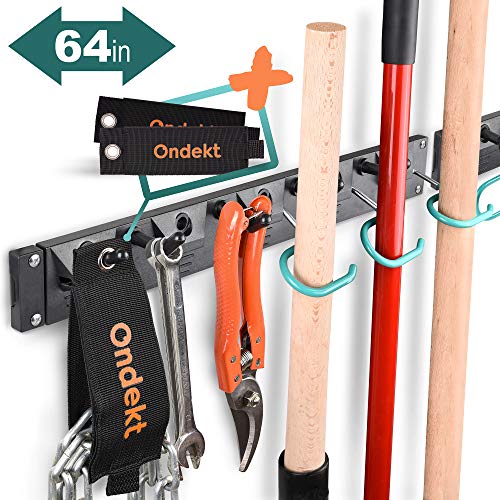Garage Tool Organizer – 64in Adjustable Garden Storage Wall Mount Rack - Heavy