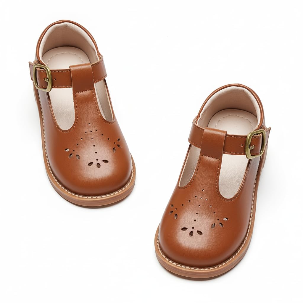 GINFIVE Toddler Girls Mary Jane School Oxford Dress Flat Shoes for Wedding