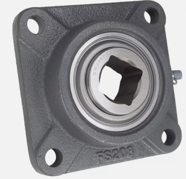 SpinCo 1-1/8" Square Flange Bearing for Brillion Packer Pulverizer 2J-417; GW208PPB5-FS