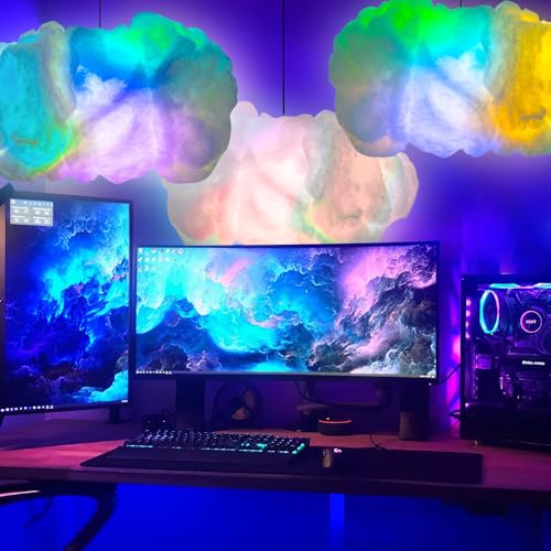 Image of 3D Big Cloud LED Light Kit with Music Sync by Remote & APP Control RGB Multicolor Changing Strip Lights, DIY-Free Cool Decor for Bedroom, Living Room, Kids & Adults. (One Set)