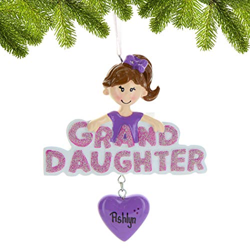 Personalized Grandparents Ornament - First Time Grandparents Gifts - Granddaughter Christmas Ornament Brunette Girl Grandparents Gifts New Grandparent Gifts First Time - Free Customization - Image 3