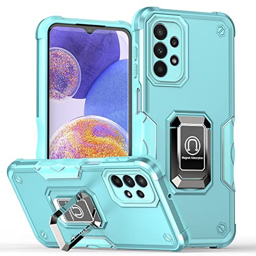 XYYDS Coque pour Samsung Galaxy A52 / A52 5G / A52S 5G, Coque avec Anneau Support [Antidérapante] Qualité Militaire Double Couche Antichoc Armure Etui Protection Housse - Menthe Verte Cover