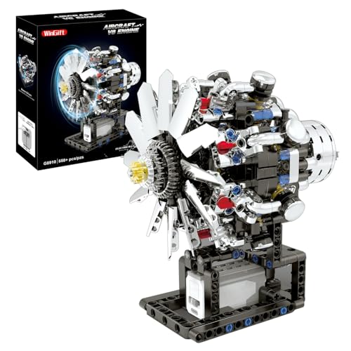 Image of Turbojet Engine Building Set, Aircraft Engine Model kit that Run, Build Your Own Mini Aircraft Model Engine Kit with Motor, STEM Mechanical Physical Science Educational Toys for Kids Adults (558 PCS)
