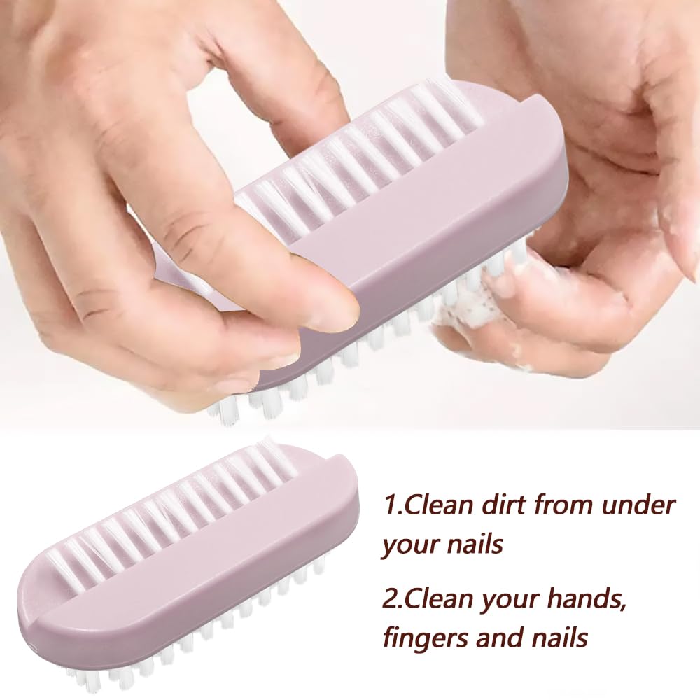 5 Pezzi Spazzola per Unghie Mani Tromba Fronte-retro Spazzolino Unghie Setole dure per Pulizia Delle Mani e Delle Unghie dei Piedi