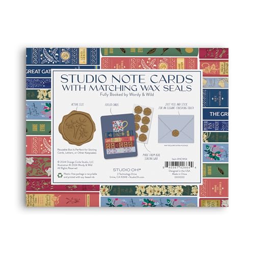 Image of Studio Oh! Blank Note Cards with Envelopes and Wax Seals, Boxed Stationery Set, All Occasion Cards for Thank You Notes, Letters, Gifts and Keepsakes, Fully Booked