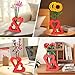 Vase for Lego Flowers 40524 40747 40725 40460 40647, Double Heart Vase for Lego Flower Bouquet Building Set - Display Stand for Lego Roses Cherry Blossom Sunflower Tulips Daffodils Lotus (Red)