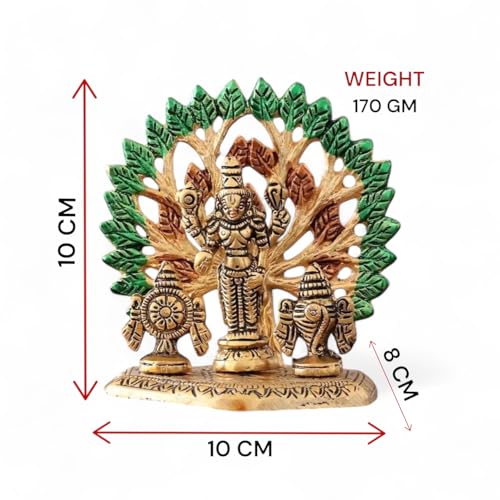 Image of KridayKraft Elegant Tirupati Murti - Lord Venkateswara Swami Tirupati Balaji Vishnu JI Murti Idol Shank Chakar Tilak Statue for Temple (Golden)