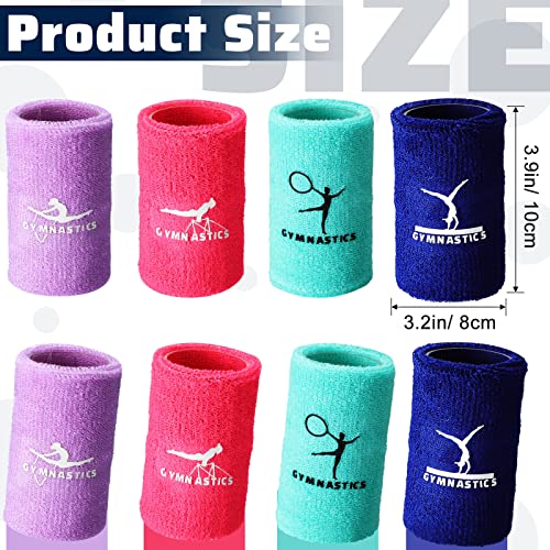 Image of Charniol 8 Pcs 4 Inch Gymnastics Wristbands for Grips Kids Wrist Sweatband Sport Polyester Cotton Wrist Band for Tennis Basketball Football Running