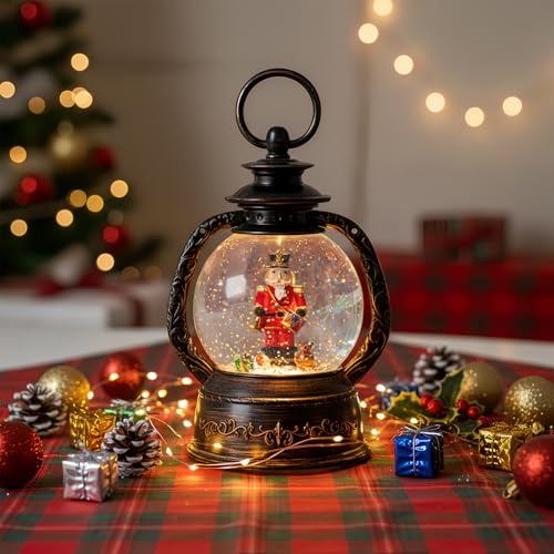 Linterna de globo de nieve de Navidad con USB para decorar sin gastar pilas 7