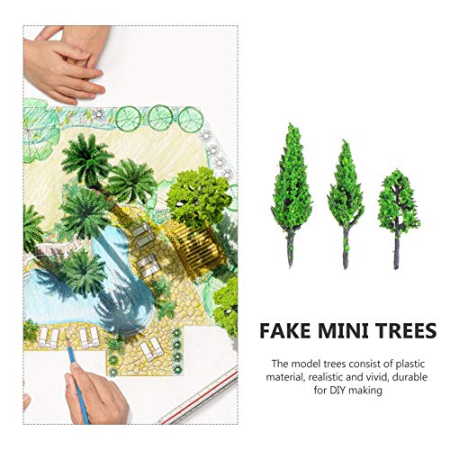 Toyvian 50 Peças Modelo Árvores Bosque Paisagens Em Miniatura Árvores Layout Floresta Tropical Diora