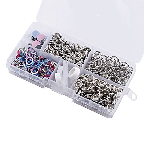 Wal Front, set di bottoni a scatto in metallo, con...