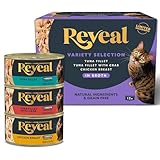 Reveal Natural Wet Cat Food, 12 Count, Grain Free, Limited Ingredient Canned Food for Cats, Fish and Chicken Variety in Broth, 2.47 oz Cans