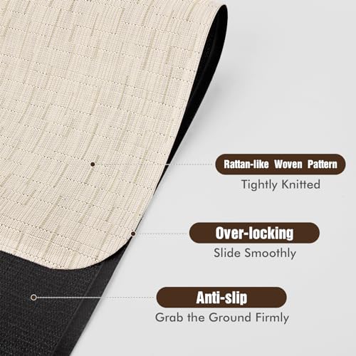 Image of Blvornl Office Chair Mat for Hardwood Floor and Low Pile Carpet, 45 inch x 53 inch Desk Chair Protector, PVC Rug for Office Home, Light Brown