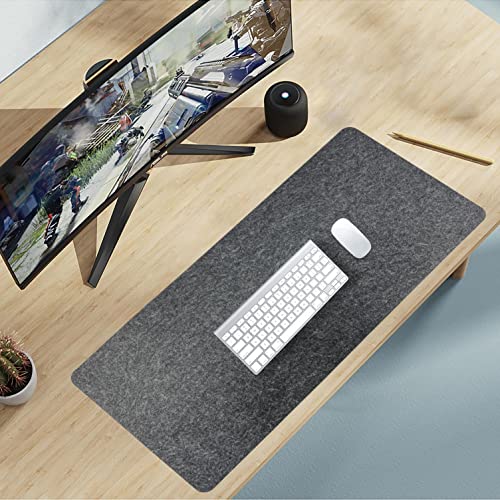 DAWNTREES Schreibtischunterlage Filz, Große Desk Matte, Schweigen,Hitzebeständig, Rutschfest,Tischschutz für Laptop, Maus und Tastatur(dunkelgrau)