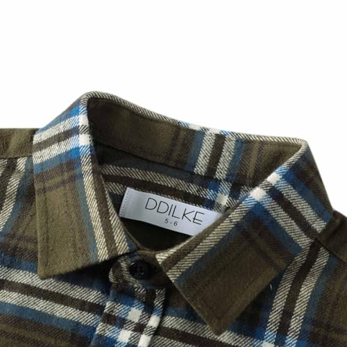 DILBYKE Boys' Button Down Shirt Long Sleeve Casual Plaid Woven Shirts for Kids, Soft Cotton3