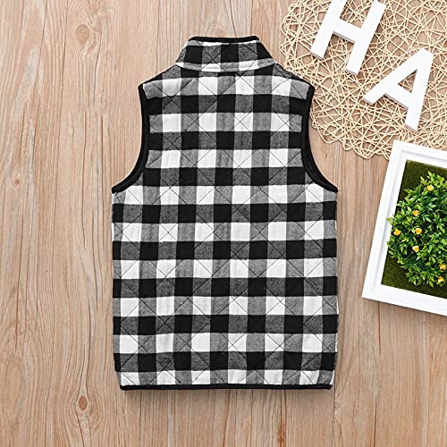 Toddler Kids Full Zipper Plaid Vest Coats Baby Boys Girls Cotton Soft Comfy Warm Jacket Fall Winter Cute Windproof Outerwear2