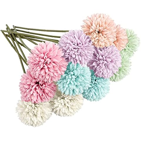 Aoleytech 12 bolas de crisantemo artificiales Cover