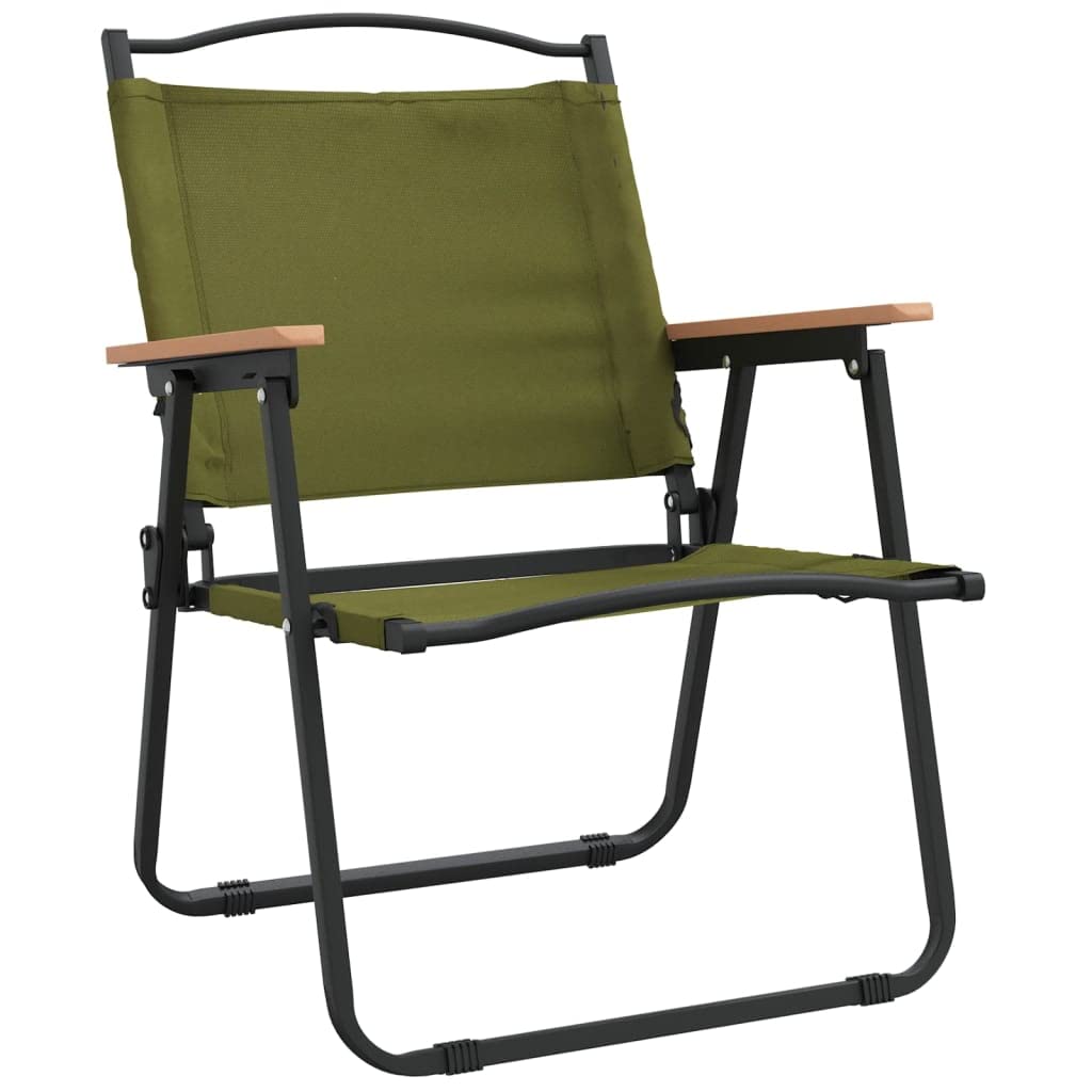 2er Set Campingstühle Klappbar - Robuste Strandstühle aus 500D Oxford-Gewebe und Stahlrahmen - Leichte Picknickstühle für Garten, Angeln und Outdoor-Aktivitäten - Grün, 54x55x78 cm