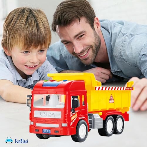 Image of FunBlast Dumper Truck Toy & Excavator Toy - 2 in 1 Dumper Truck and Excavator Toys for Kids, Friction Power Toy Trucks for 3+ Years Old Boys and Girls, Light & Sound Toy for Kids (Multicolor)