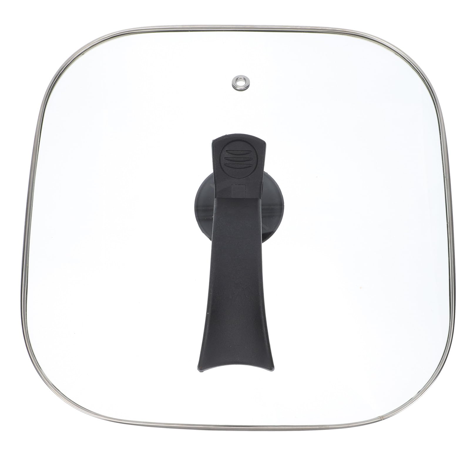 Beaupretty Quadratischer Glasdeckel 30cm mit Abluftloch aus Glas und Kunststoff für Elektrokochpfannen Hitzeschutz und Sicherer Kochkomfort in Küche